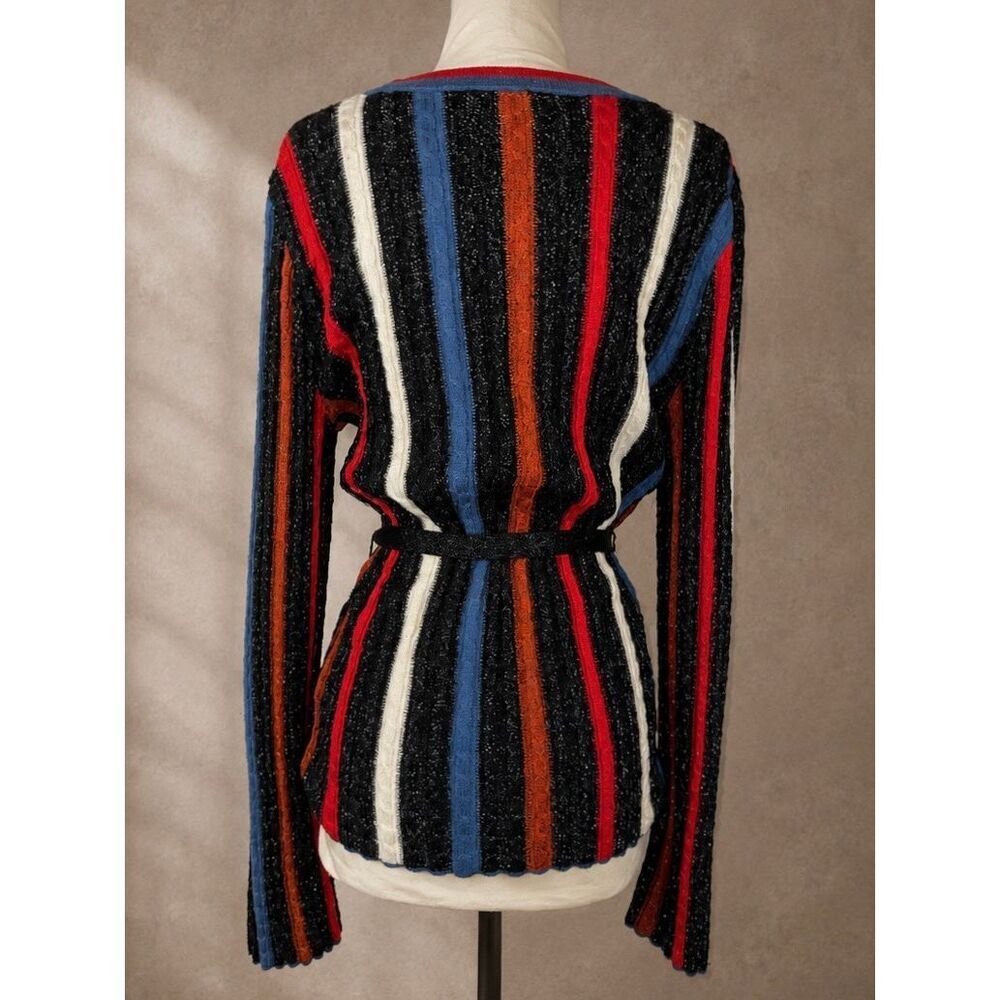 & Other Stories Sz L Belted Striped Metallic Knit Sweater Multicolor - Picture 4 of 8